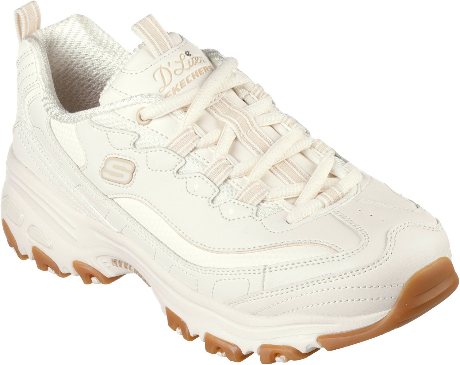 Skechers D'Lites Fresh Start Womens Sneakers-JCPenney, Color: Whitesilver