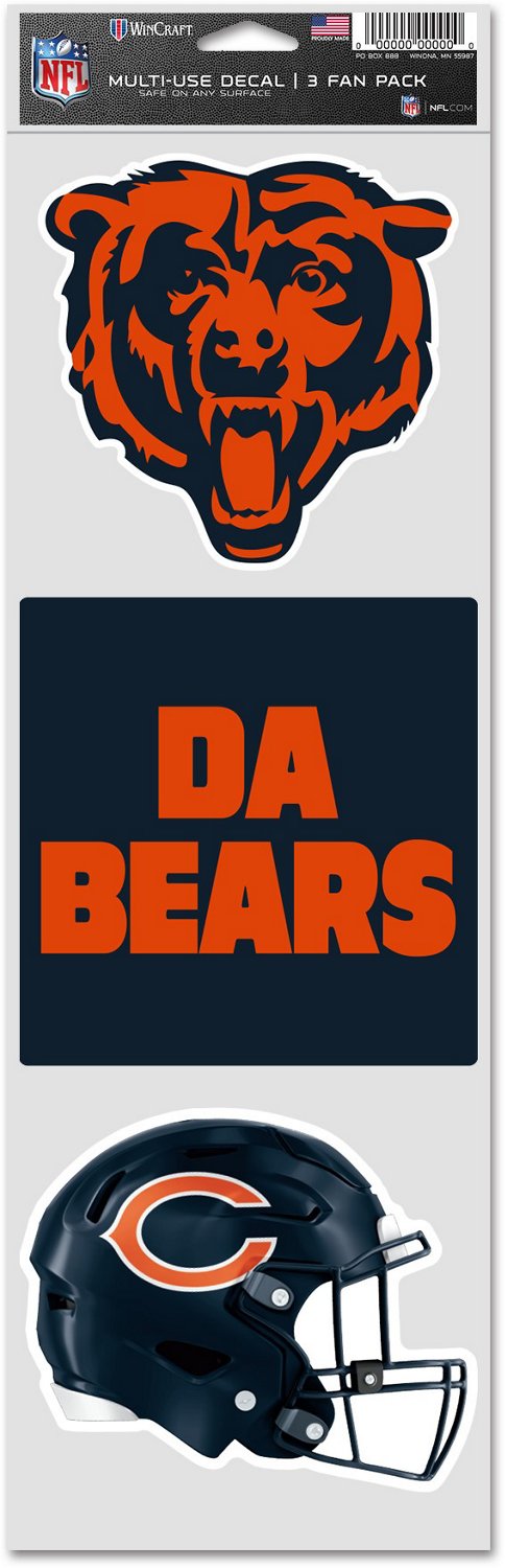 WinCraft Chicago Bears 3.75x12 in Multi Use Decal 3-Pack