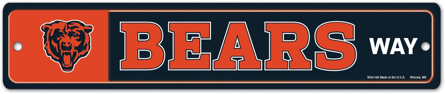 WinCraft Chicago Bears 3x19 in Street Sign