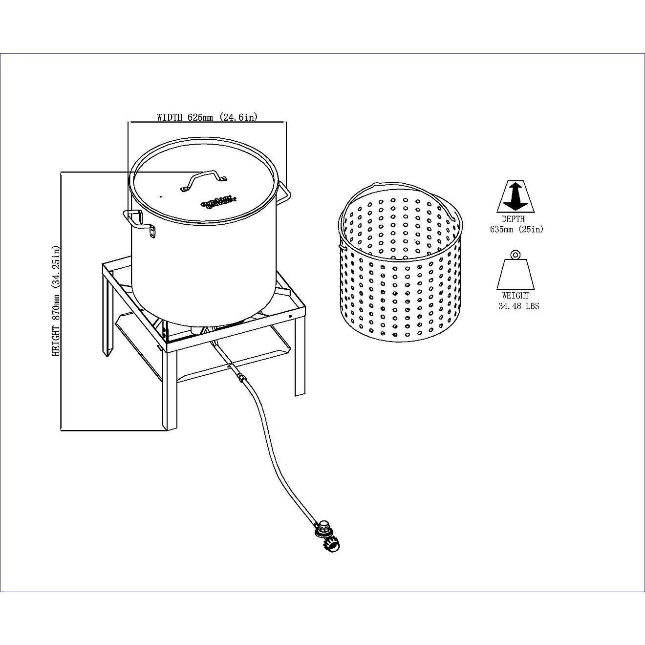 Outdoor Gourmet 100 qt Boiler Kit with Strainer                                                                                  - view number 5