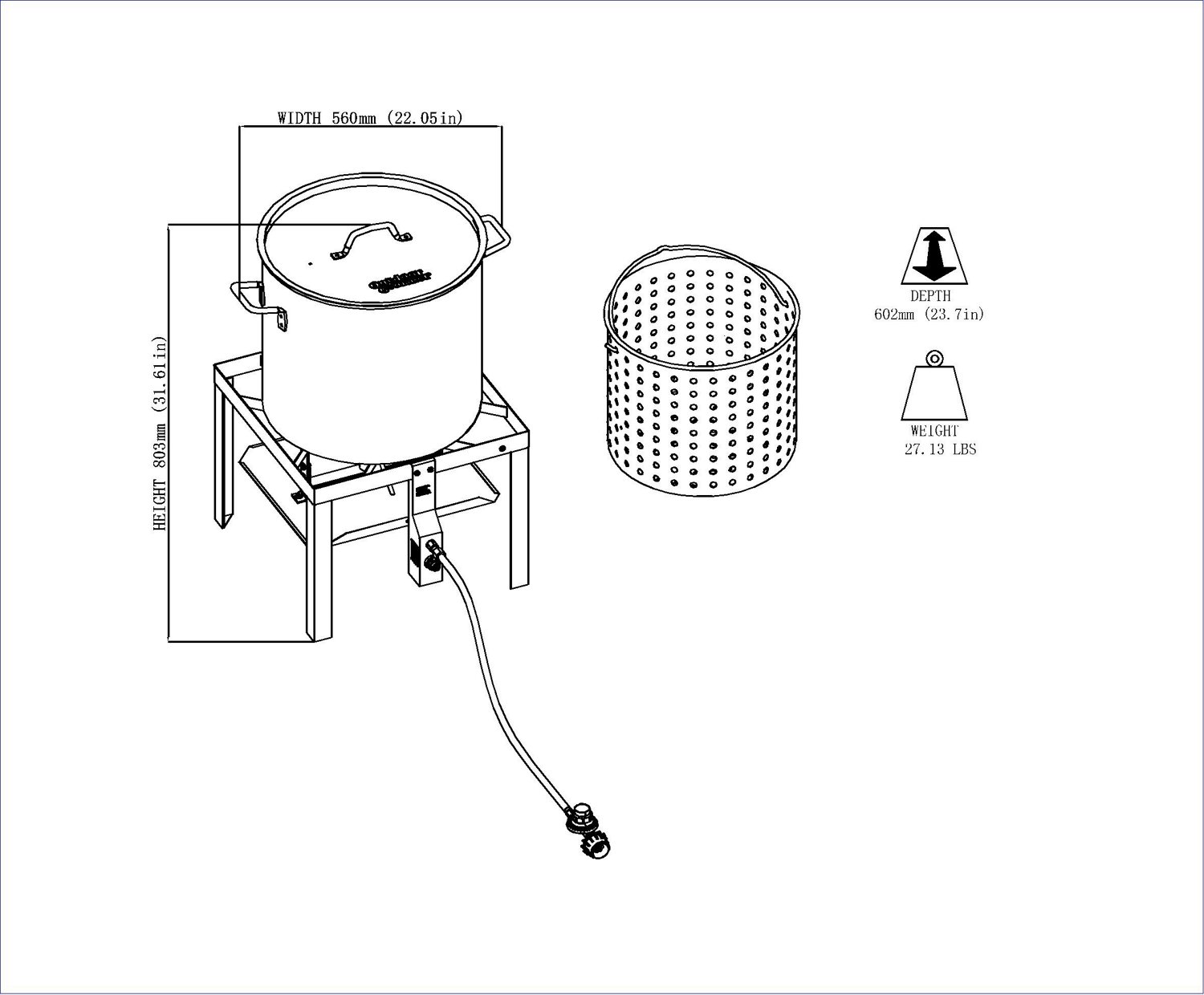 Expert Grill 60 Quart Boiling Pot Kit with Burner