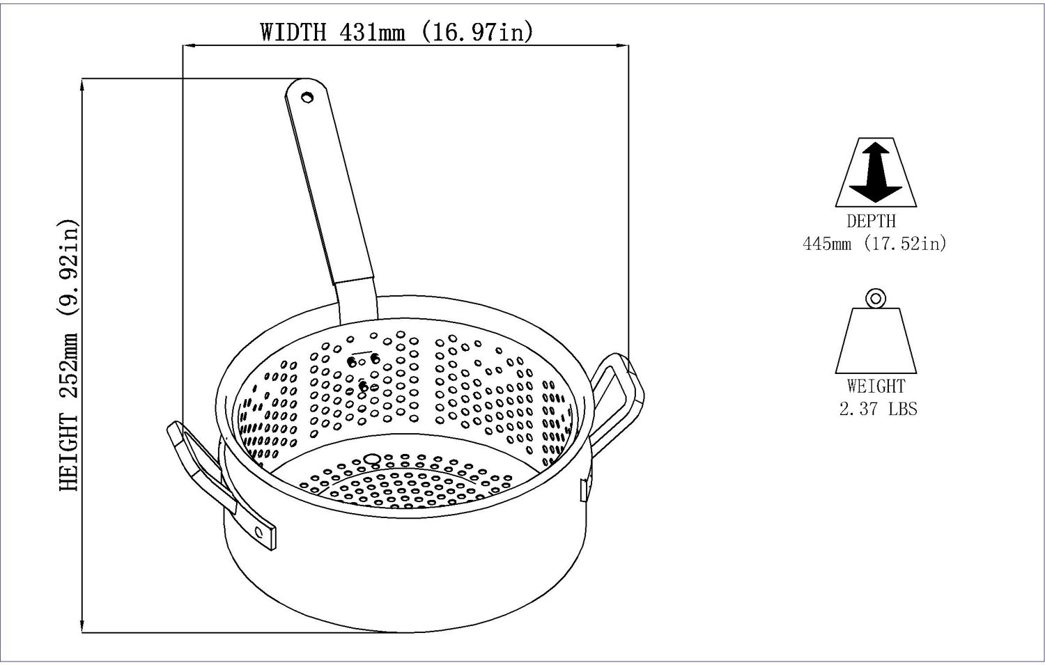 Outdoor Gourmet 10 qt Deluxe Pan and Basket