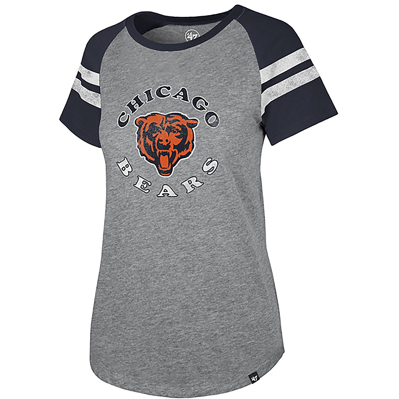 '47 Women's Chicago Bears Cooper Flip Fly Out 3/4 Raglan Sleeves T-shirt                                                         - view number 1