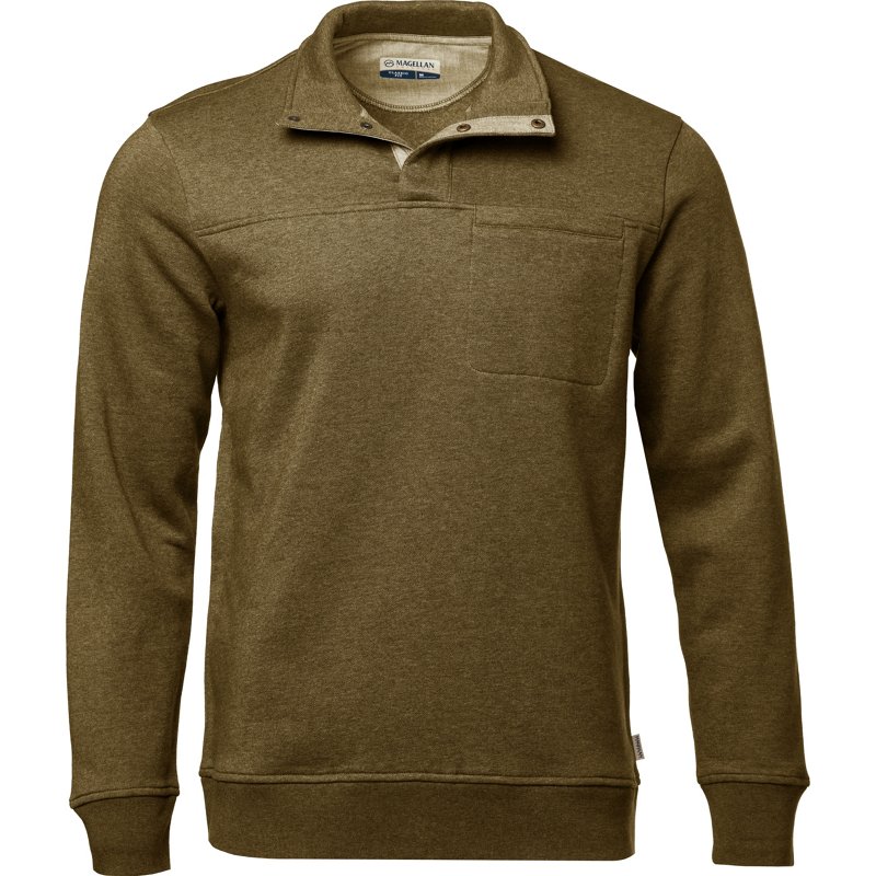 Magellan Outdoors Men's Campfire Mock 1/4 Zip Pullover O Night, Medium - Mens L/S Outdoor Tops at Academy Sports