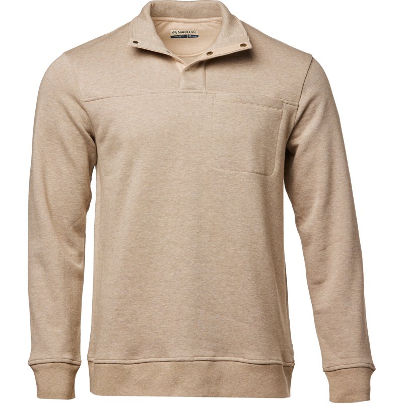 Magellan Outdoors Men's Campfire Mock 1/4 Zip Pullover Timber, X-Large - Men's Longsleeve Outdoor Tops at Academy Sports