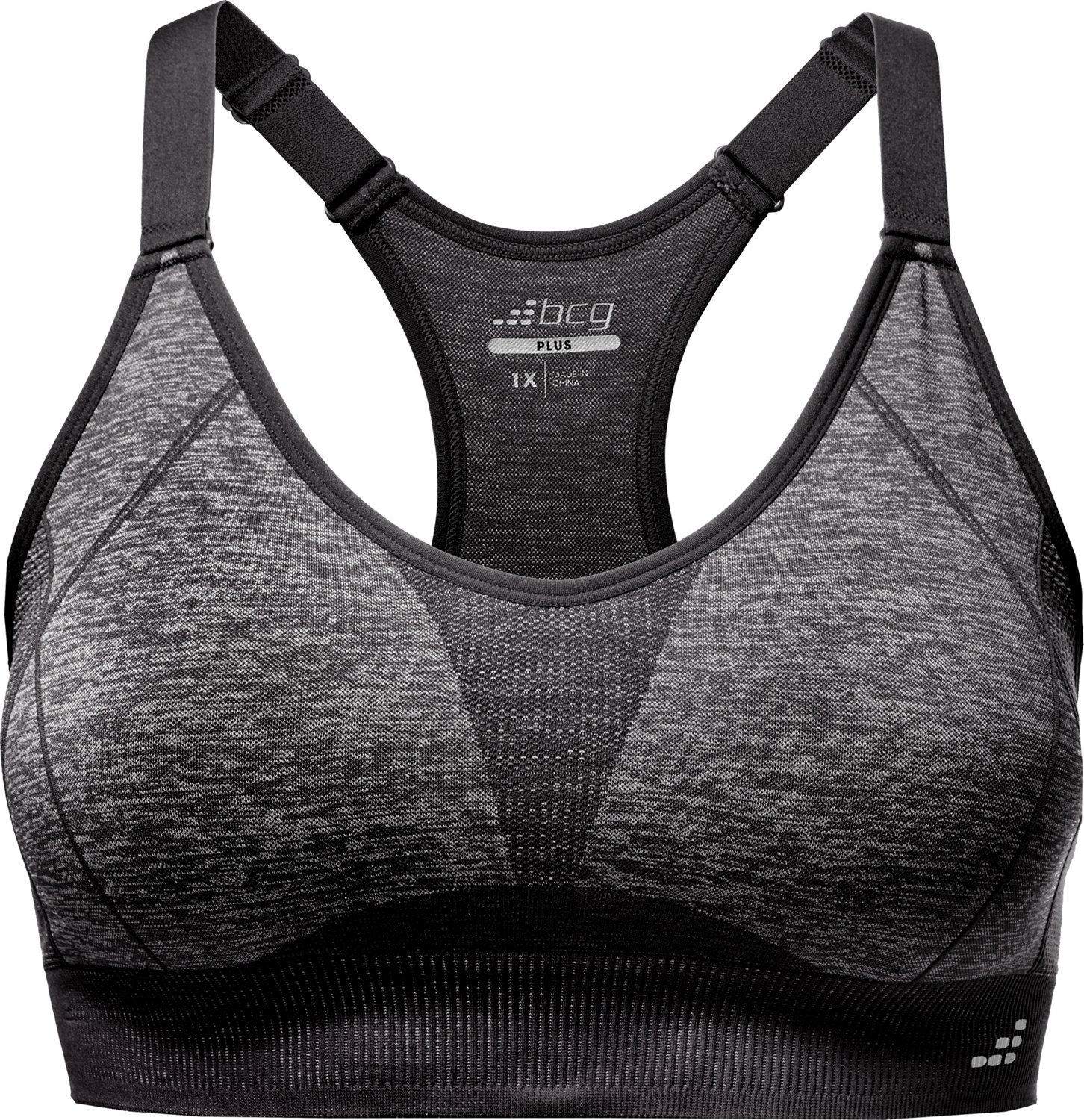 BCG Women's SMLS Zip Front Low Support Plus Size Sports Bra