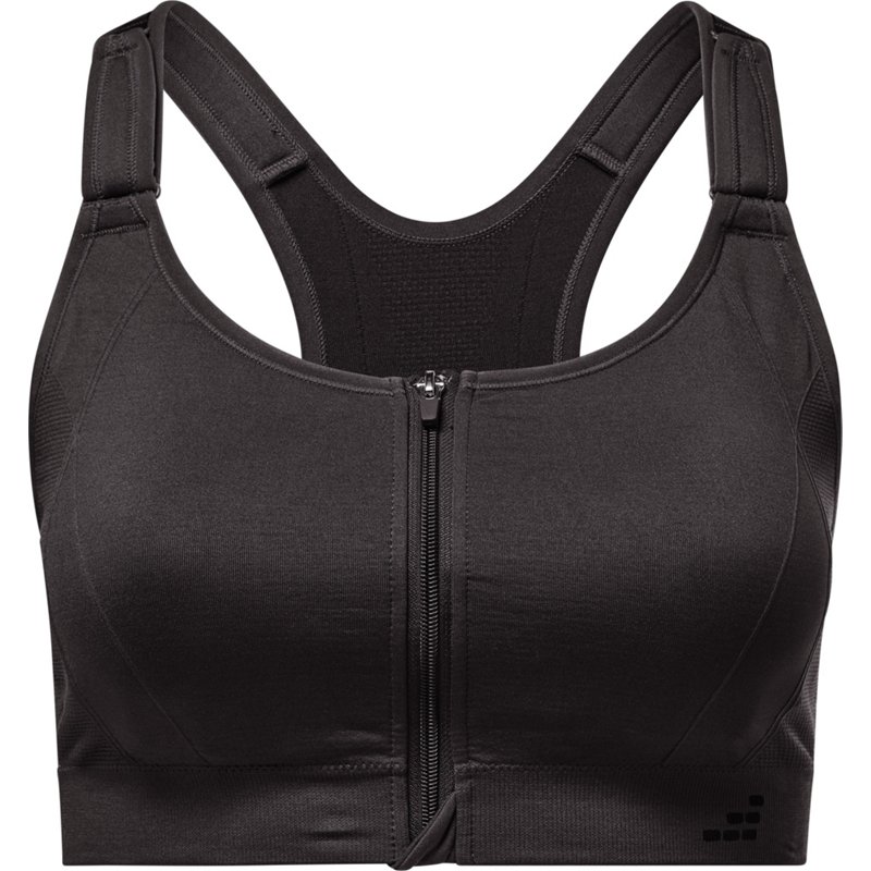 BCG Women's SMLS Zip Front Low Support Plus Size Sports Bra Caviar, 2X - Women's Workout Bras at Academy Sports