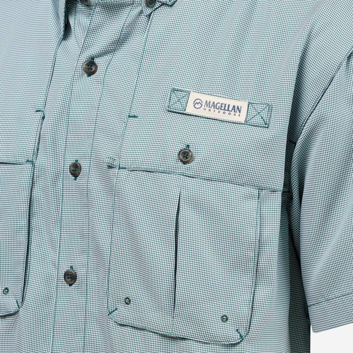 Magellan Outdoors Men's Aransas Pass Mini Check Short Sleeve Shirt - view number 3