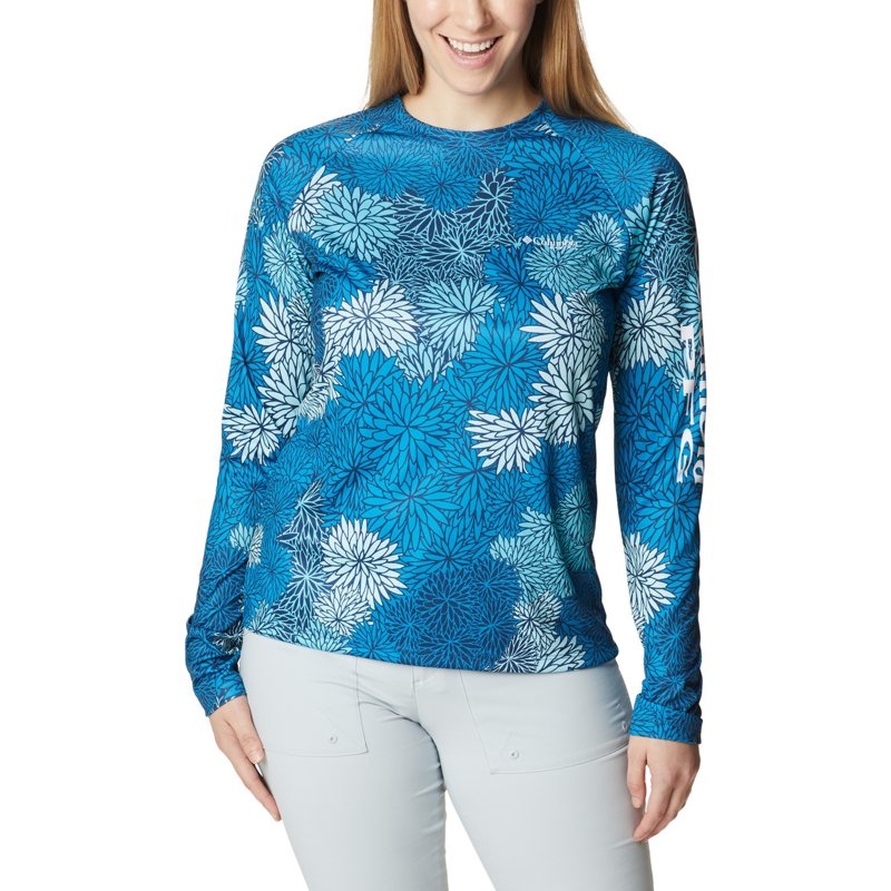 Columbia Sportswear Women's Super Tidal Tee Long Sleeve T-Shirt Carbon Print, X-Small - Women's Fishing Tops at Academy Sports
