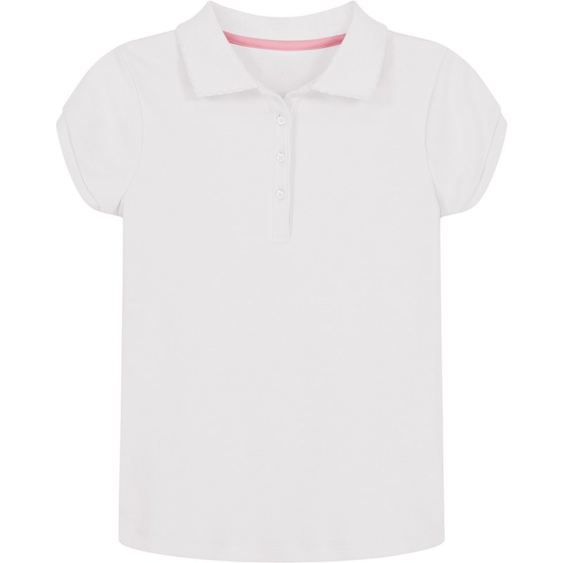 Nautica Girls' 7-16 Interlock Polo Shirt White, X-Large - Women's Uniform Bottoms at Academy Sports