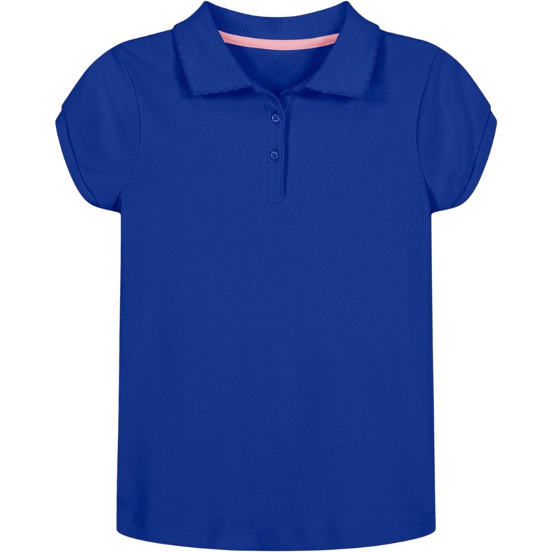 Nautica Girls' 4-6x Interlock Short Sleeve Polo Bright Blue, Small - Women's Uniform Bottoms at Academy Sports