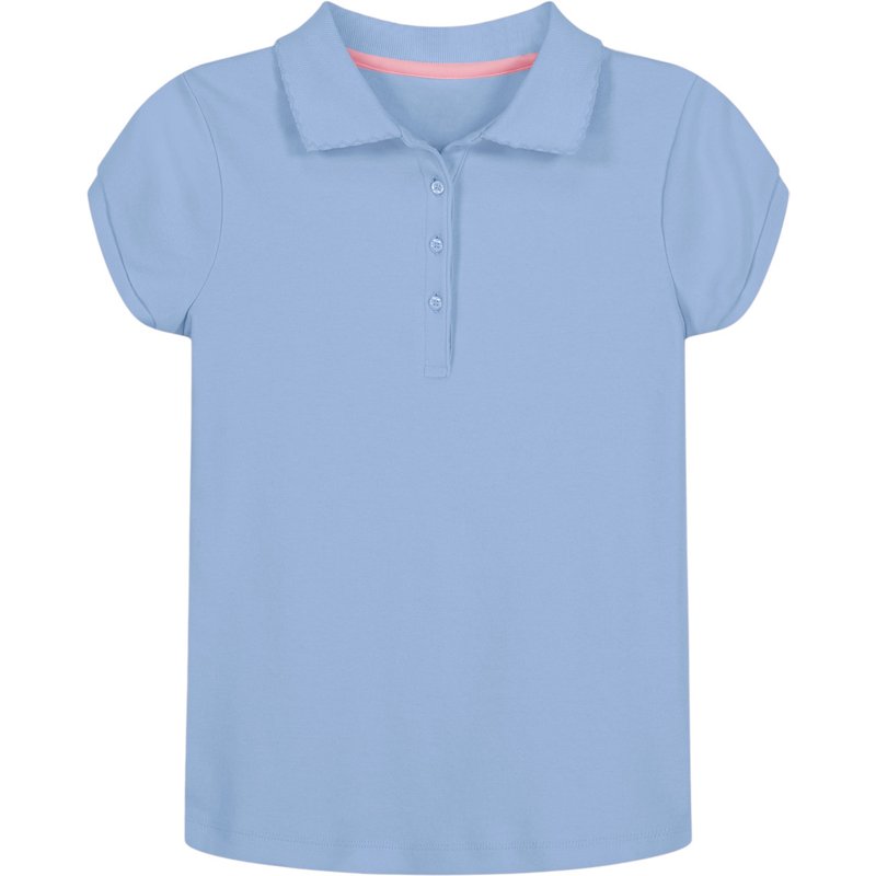 Nautica Girls' Plus Interlock Polo Shirt Light Blue, Medium - Women's Uniform Bottoms at Academy Sports