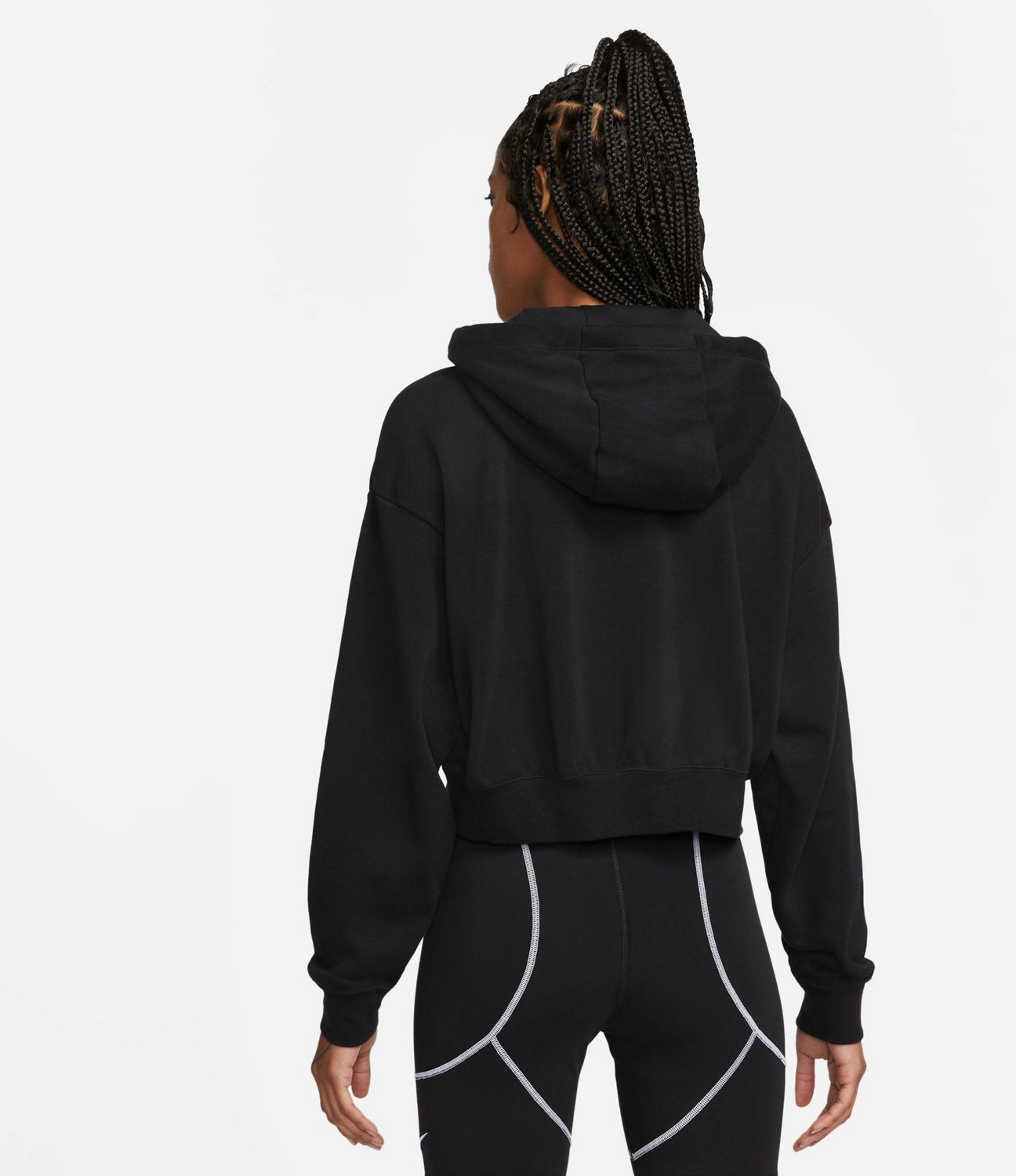 Nike Women's Sportswear Rally Metallic Crop Hoodie, Black