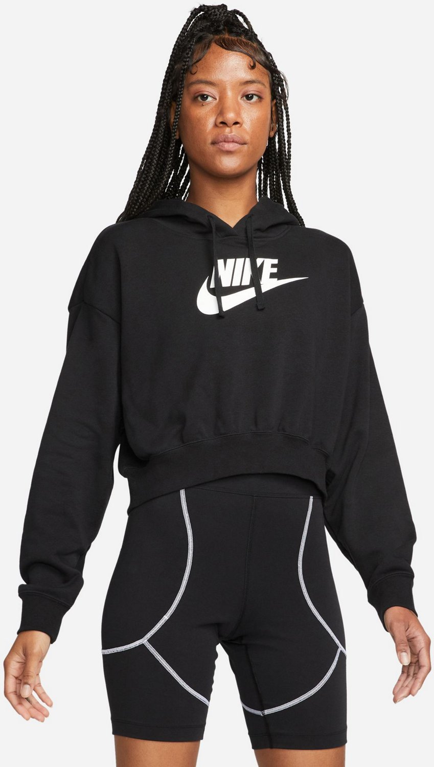 Nike cropped best sale drawstring hoodie