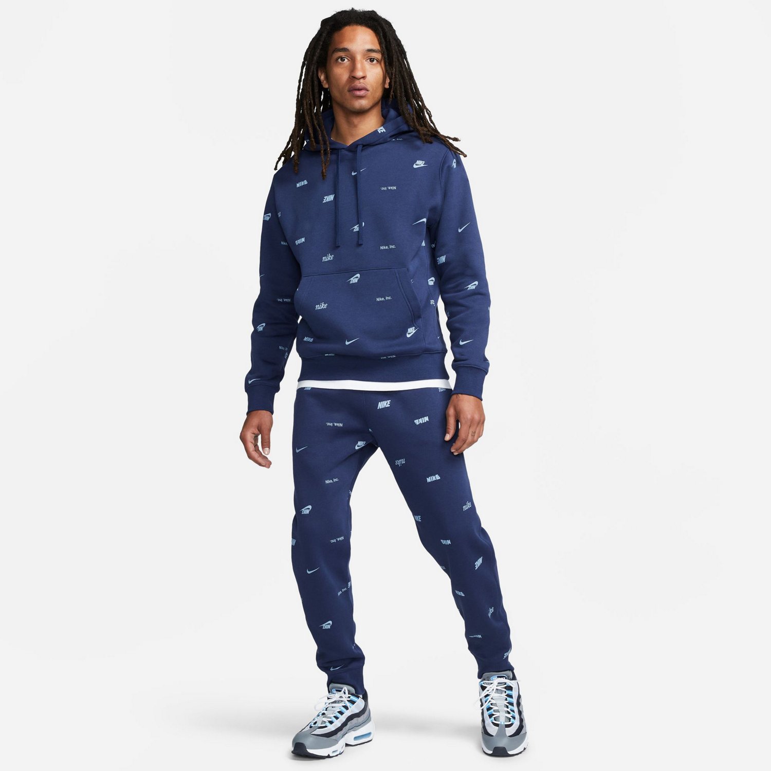 Nike Men's Club Fleece+ Allover Print Pullover Hoodie - view number 6