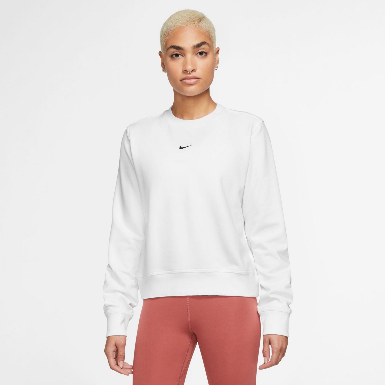 Nike Women s Dri FIT Crew Neck French Terry Sweatshirt Academy