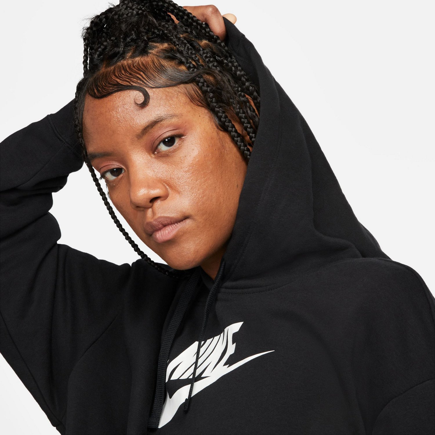 Nike Women's Club Fleece Graphic Crop Pullover Hoodie - view number 4