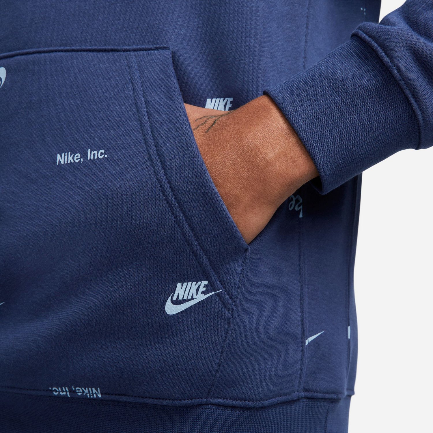 Nike Men's Club Fleece+ Allover Print Pullover Hoodie - view number 4