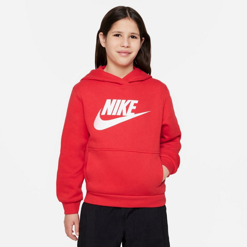 Nike Kids' Sportswear HBR Club Fleece Hoodie Red, X-Large - Boy's Fleece at Academy Sports