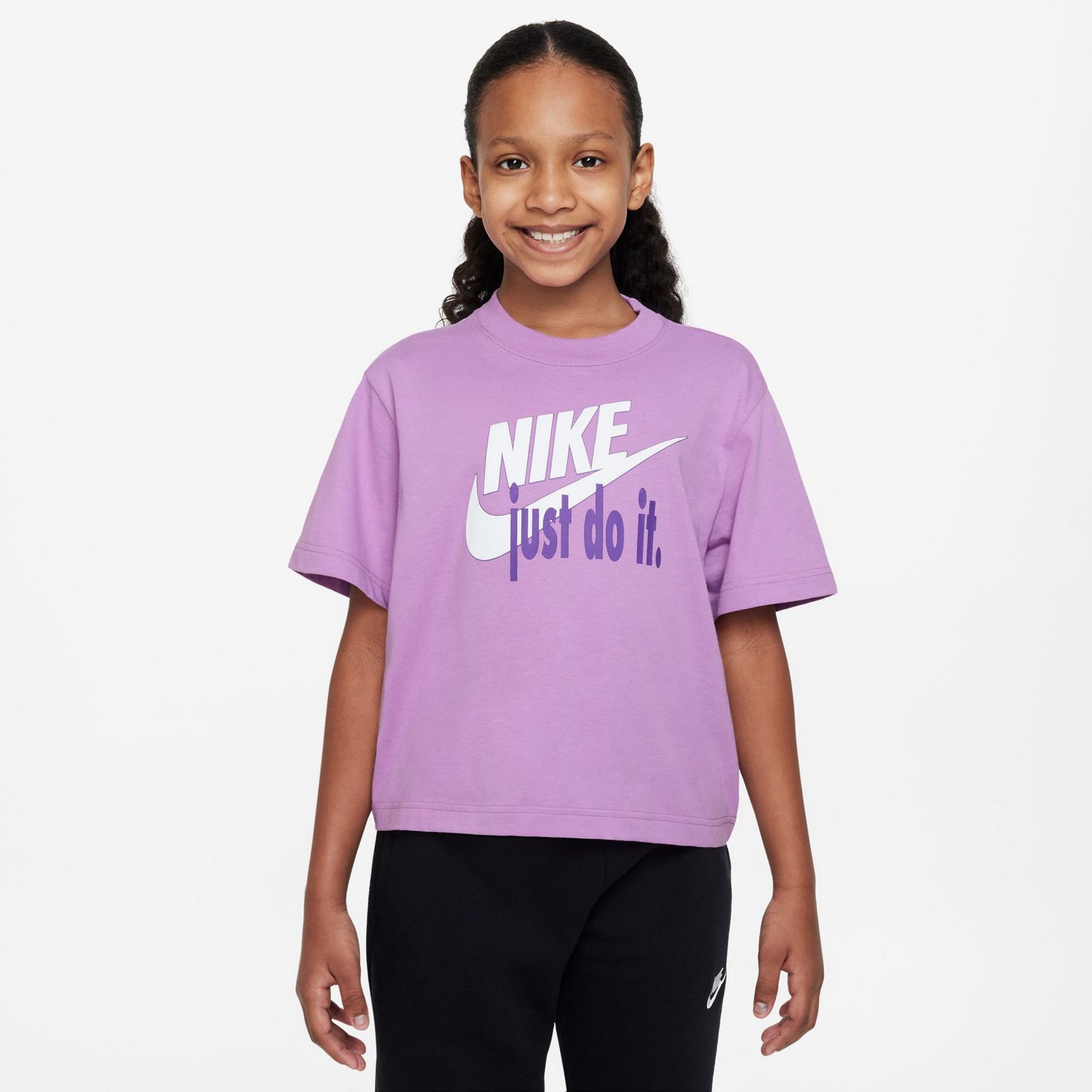 Girls purple outlet nike shirt