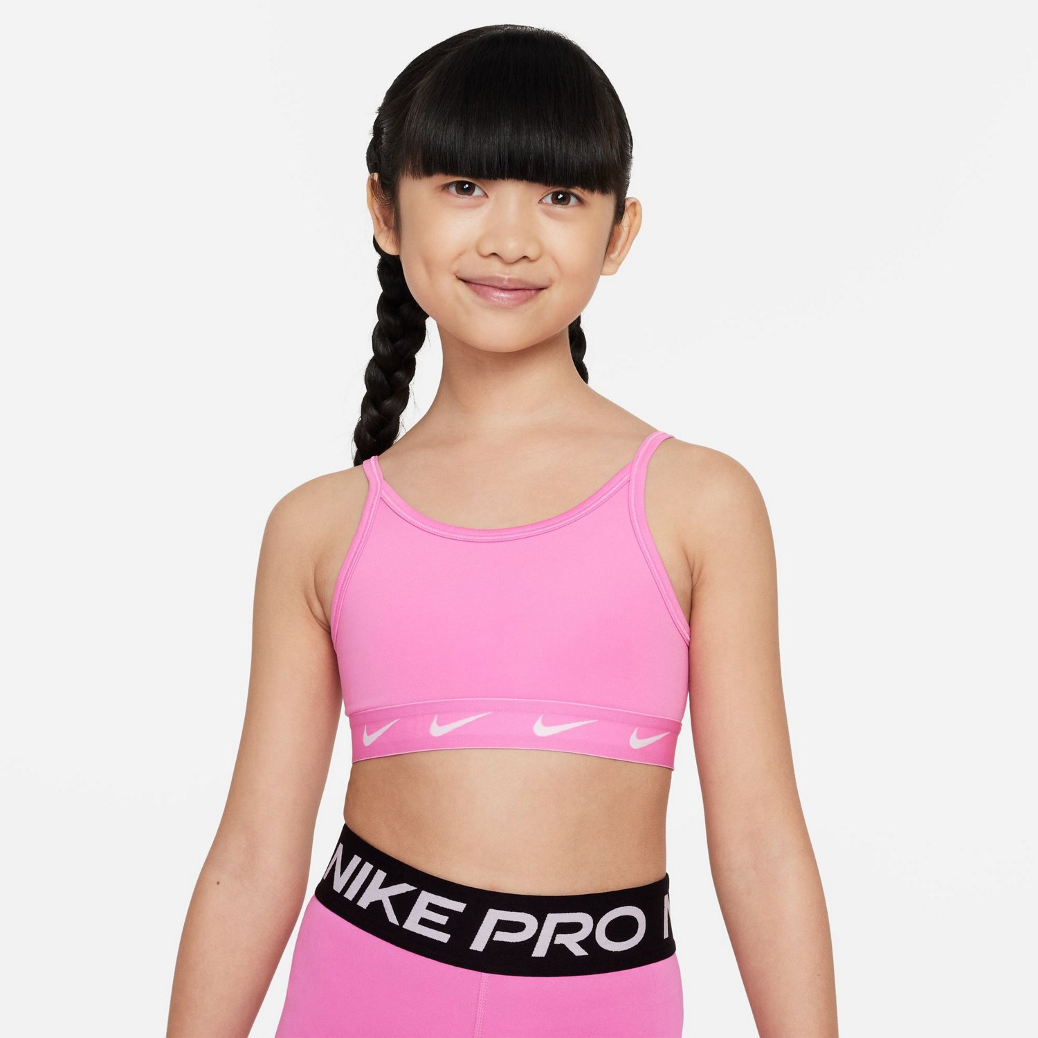 Nike Pro Sports Bra - Girls - Black/White - Youth Small 