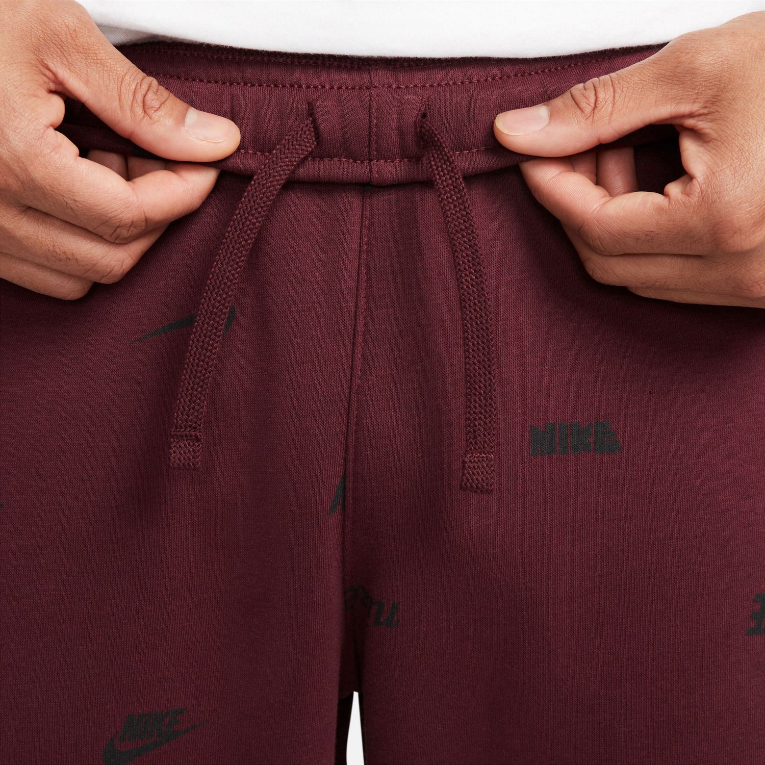 Nike Club Fleece Brushed-Back Allover Print Jogger Pants 'Black