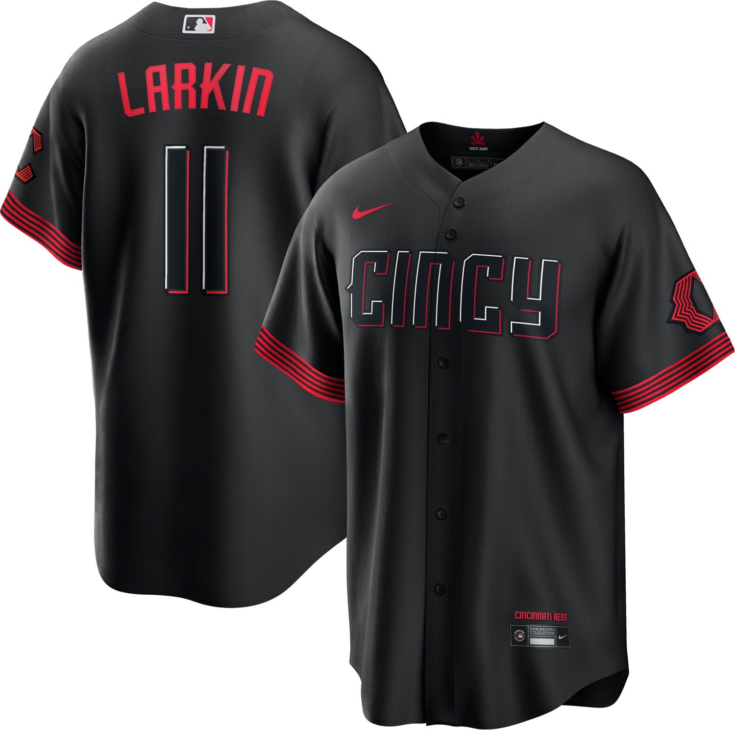 Nike Men's Cincinnati Reds Barry Larkin #11 City Connect Replica Jersey                                                          - view number 3