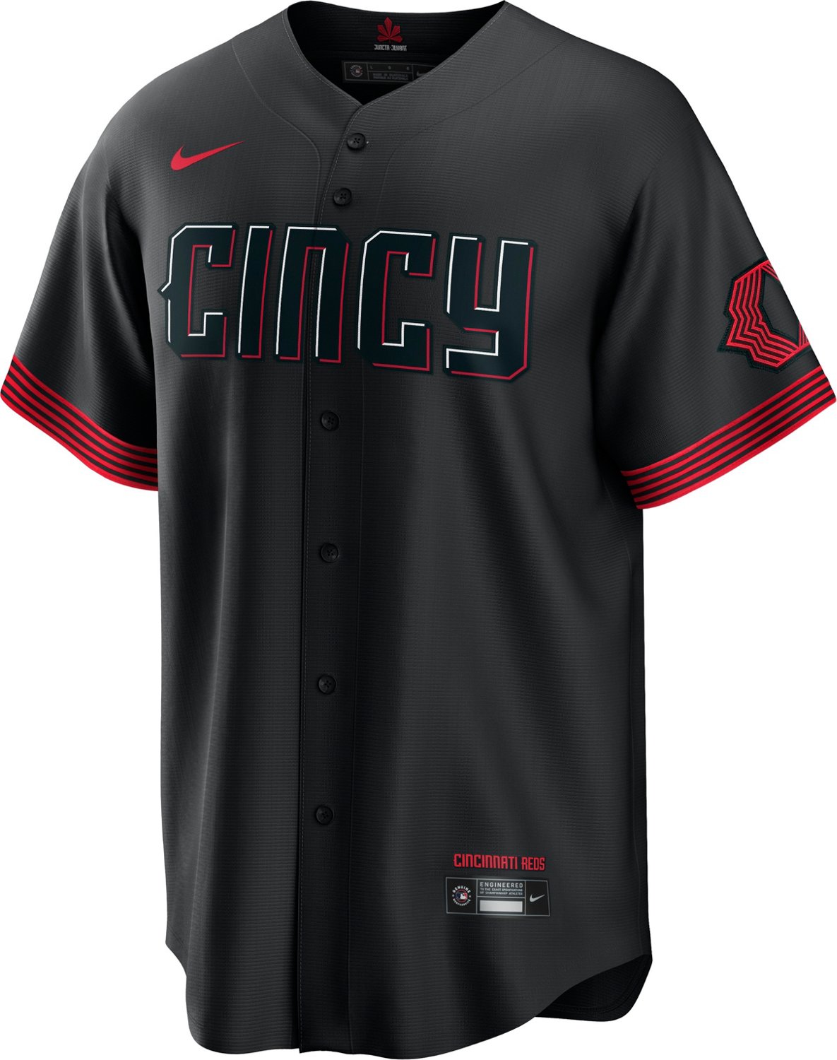 Black Cincinnati Reds Baseball Jersey Flaming Ball Gift For MLB Fans