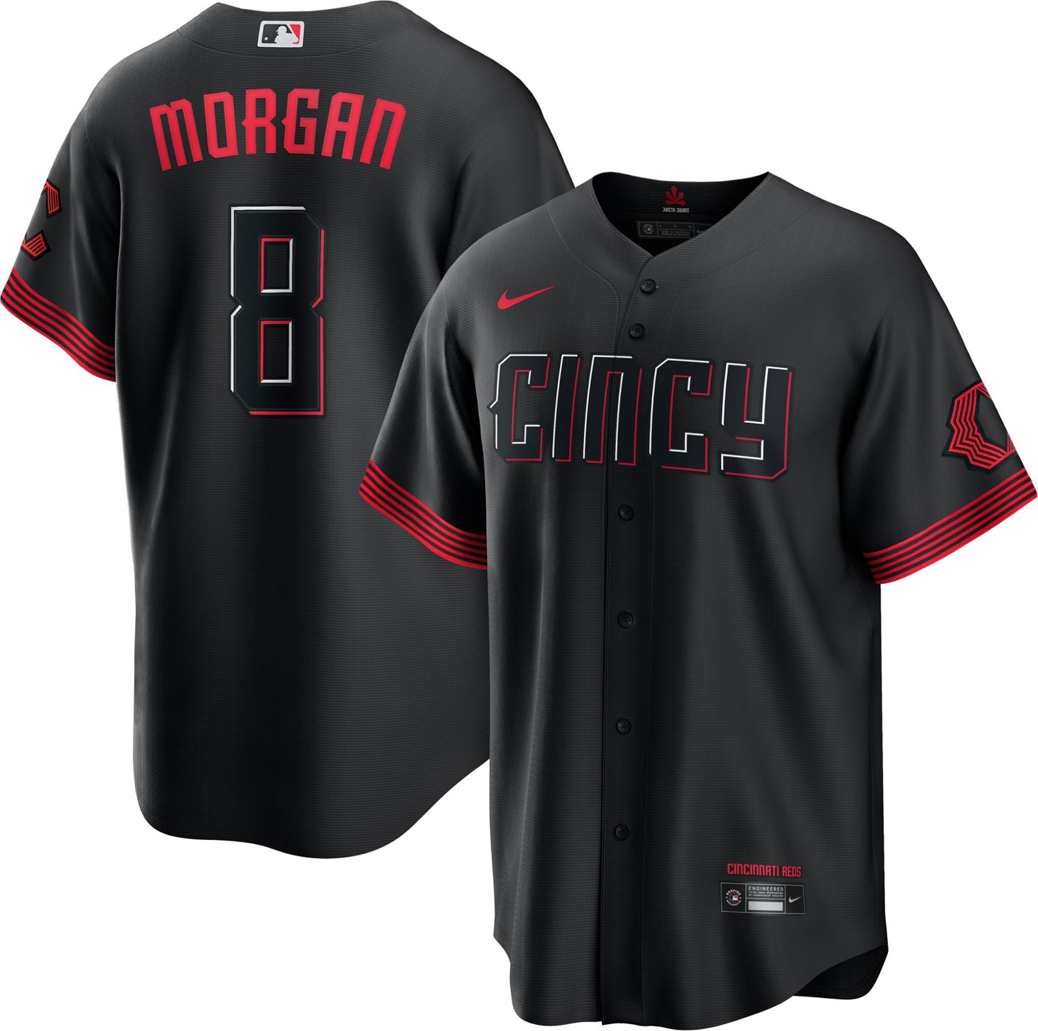 Nike Men's Cincinnati Reds Joe Morgan #8 City Connect Replica Jersey                                                             - view number 3