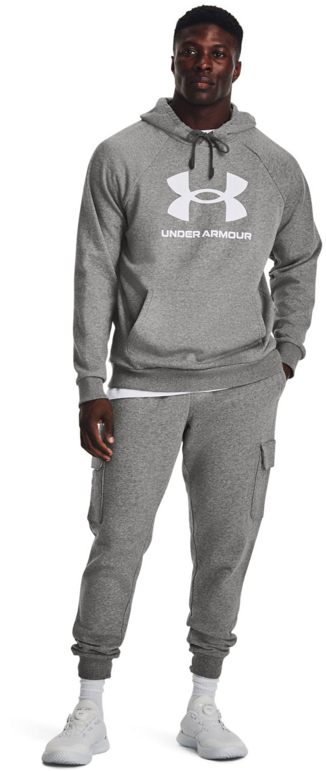 Under Armour Rival Fleece Logo Shortsleeve Hoodie Green/Gray 1345624-388 -  Free Shipping at LASC