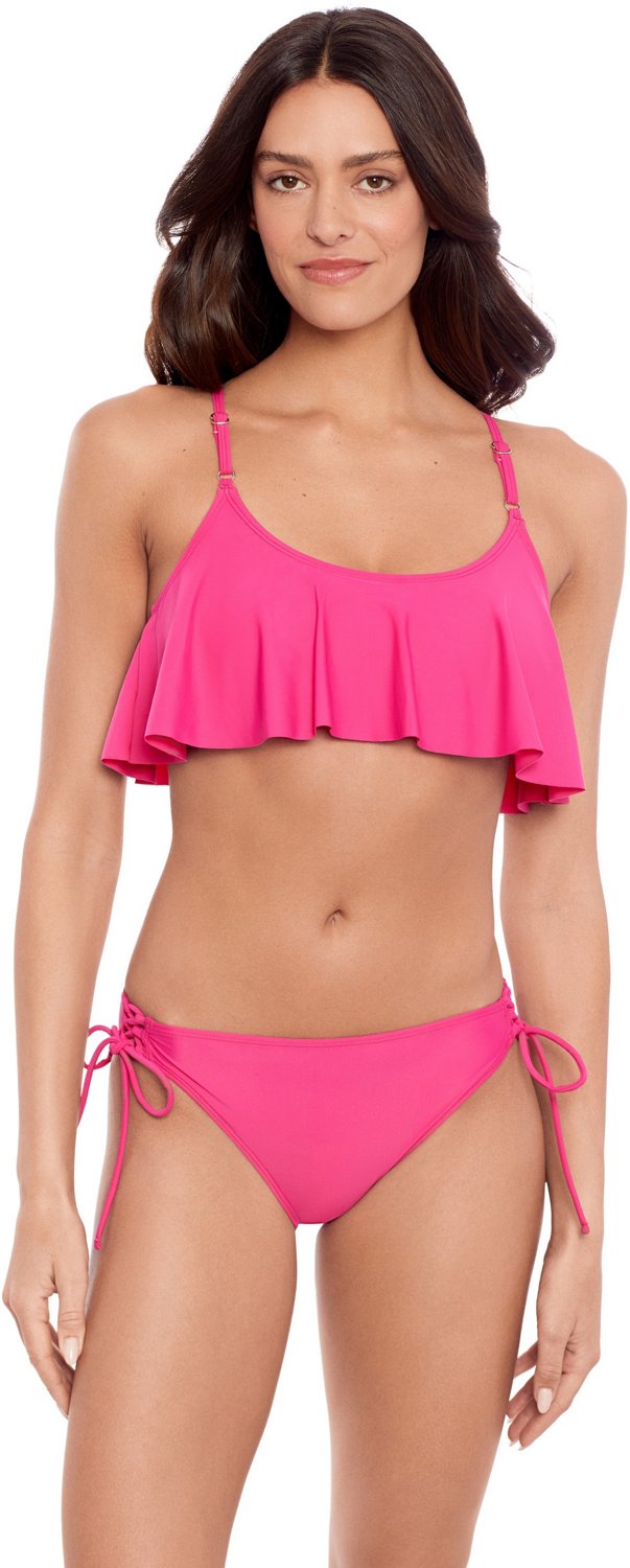 Salt + Cove Juniors' Strappy Back Flounce Swim Top - view number 4