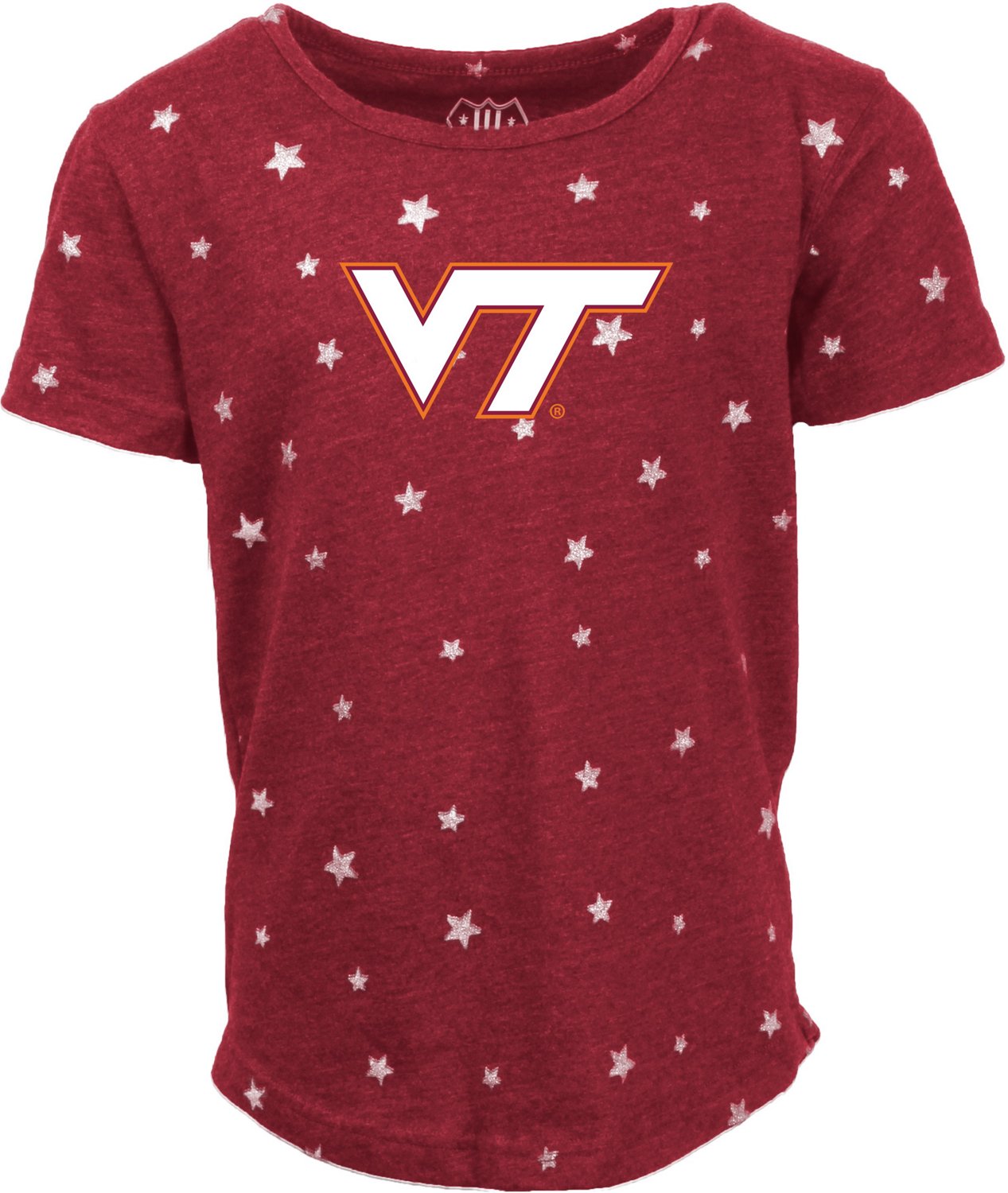 Wes and Willy Girls' Virginia Tech Mascot Shimmer Star Graphic T-shirt
