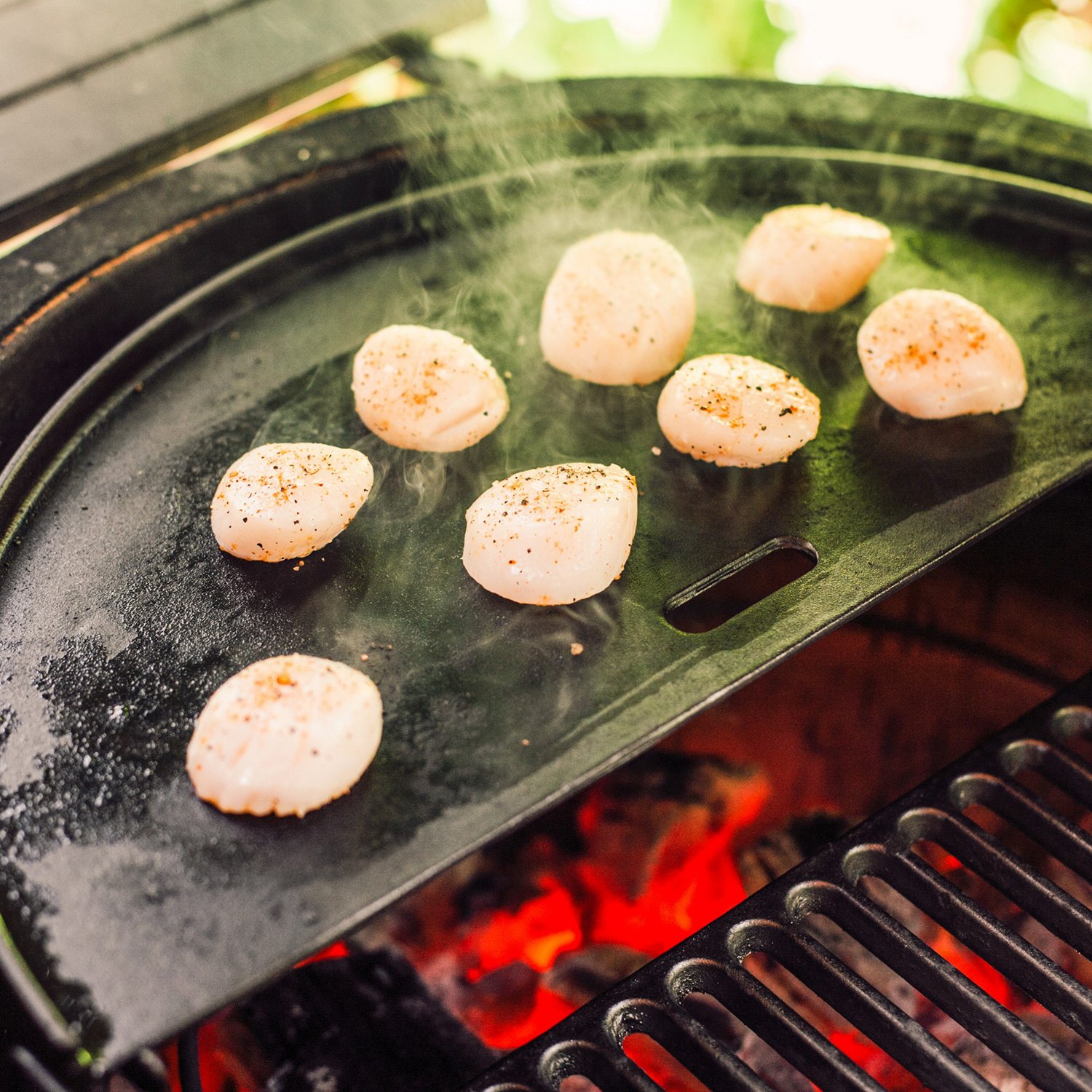 Kamado Joe Classic Joe Half Moon Cast Iron Reversible Grill Griddle                                                              - view number 4