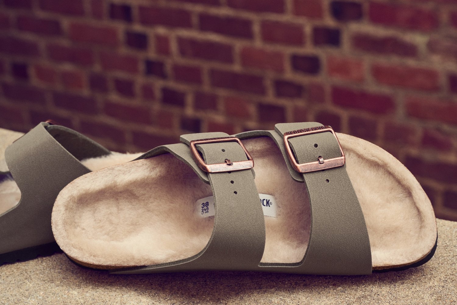 Birkenstock Women's Arizona Stone Shearling Birkibuc Sandals - view number 6