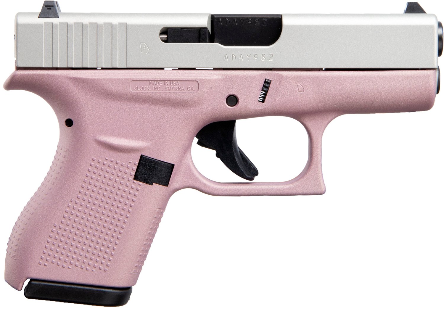 GLOCK G42 Apollo Custom Pink and Aluminum .380 Auto Pistol