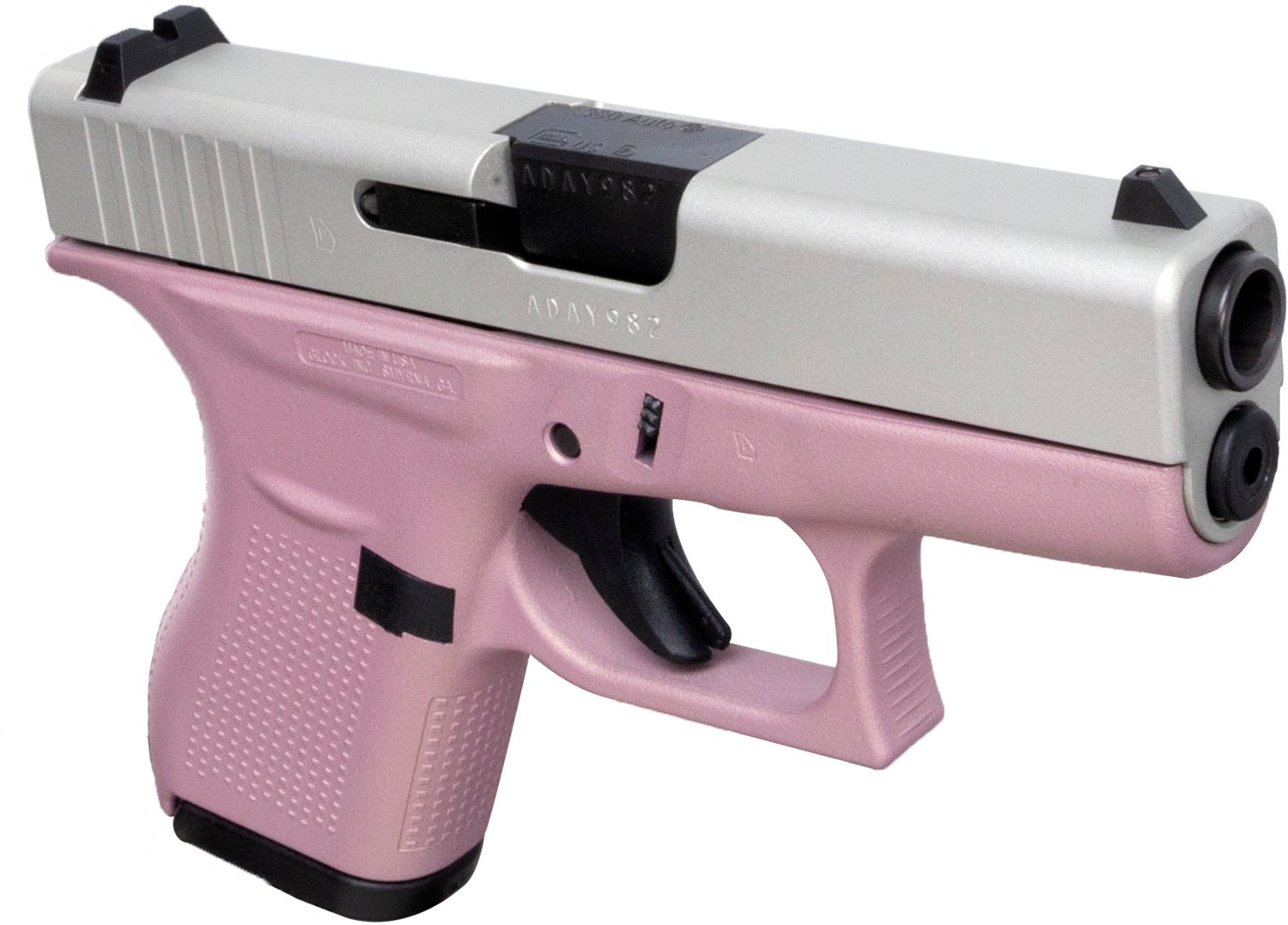 GLOCK G42 Apollo Custom Pink and Aluminum .380 Auto Pistol - view number 2