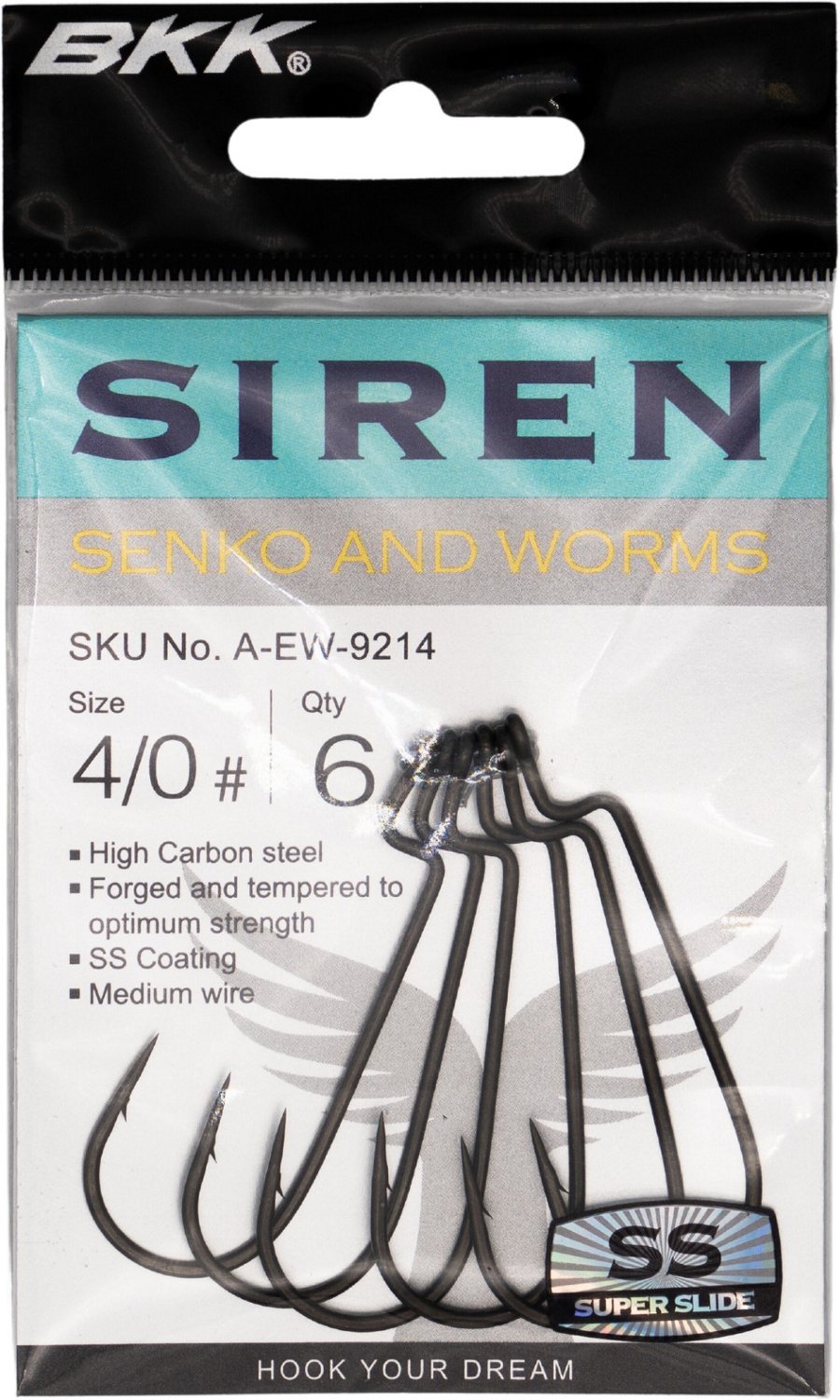BKK Siren Senko Round Bend Worm Hooks 6-Pack - view number 3