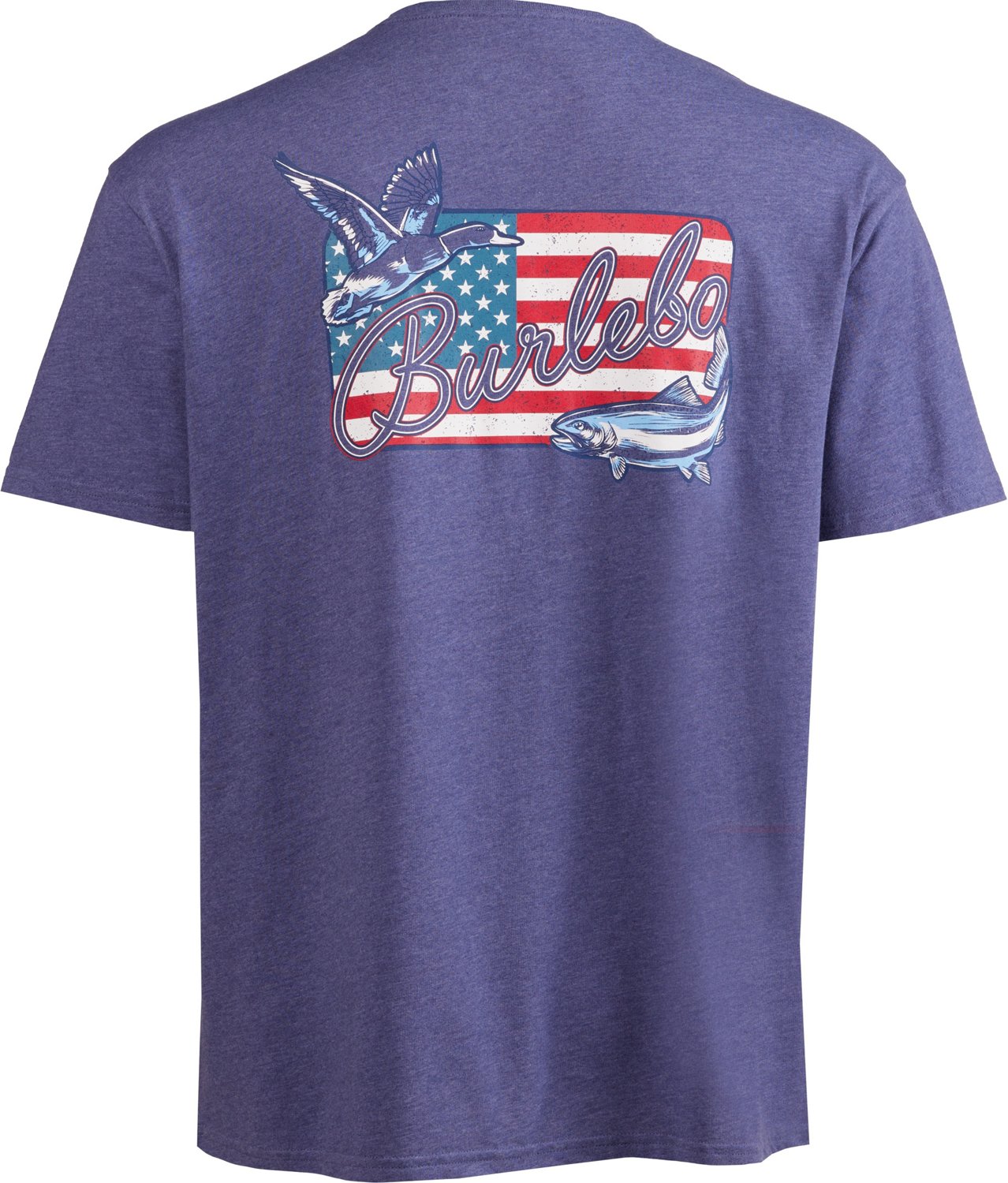 BURLEBO Men's American Flag Patch T-shirt
