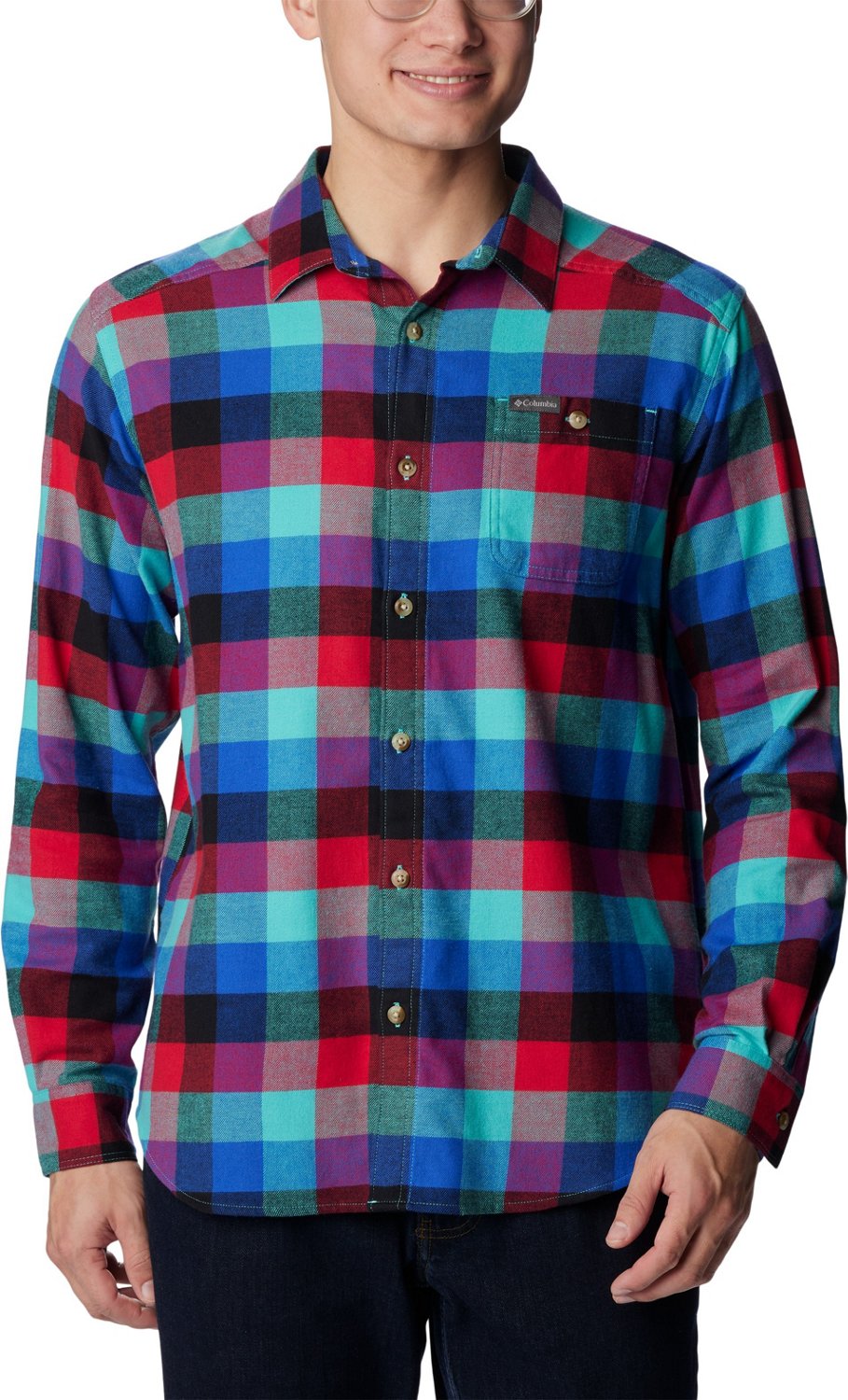 Columbia Cornell Woods Long-Sleeve Flannel Button-Down Shirt for Men