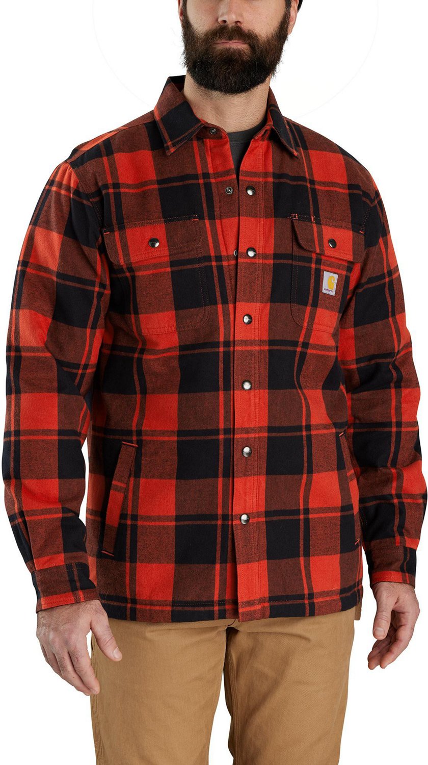 Carhartt Men's Sherpa Lined Flannel Shirt Jacket