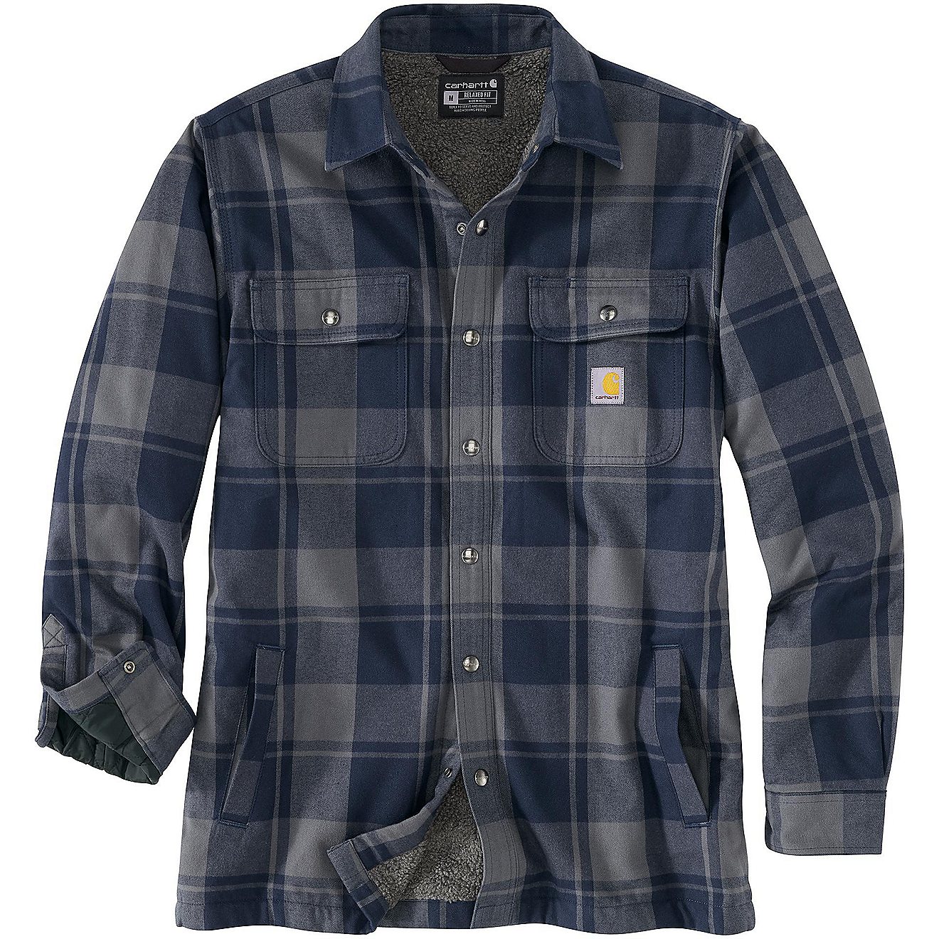 Carhartt Men's Sherpa Lined Flannel Shirt Jacket | Academy