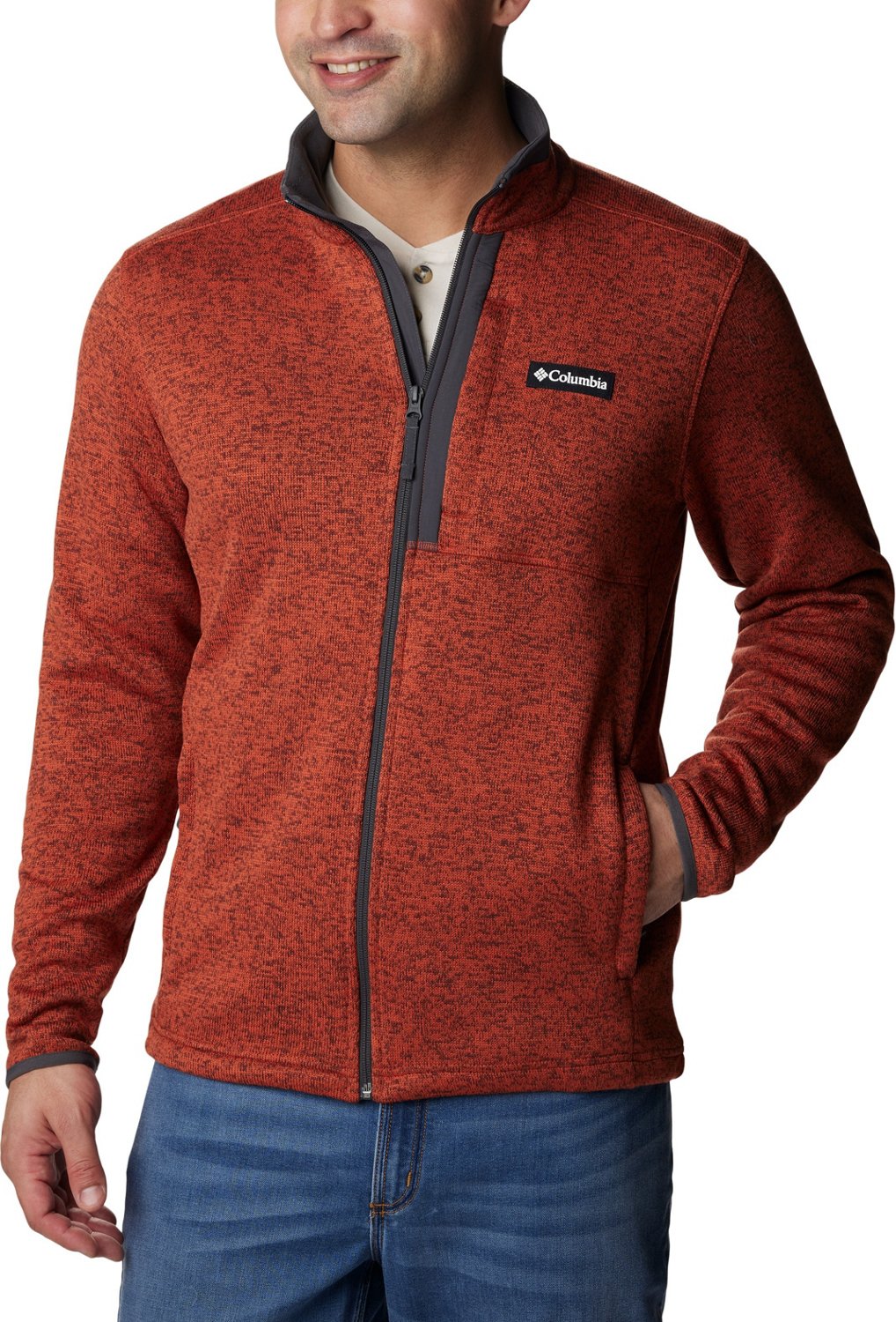 Columbia Sportswear Men's Sweater Weather Full-Zip Sweatshirt Warp Red Heather