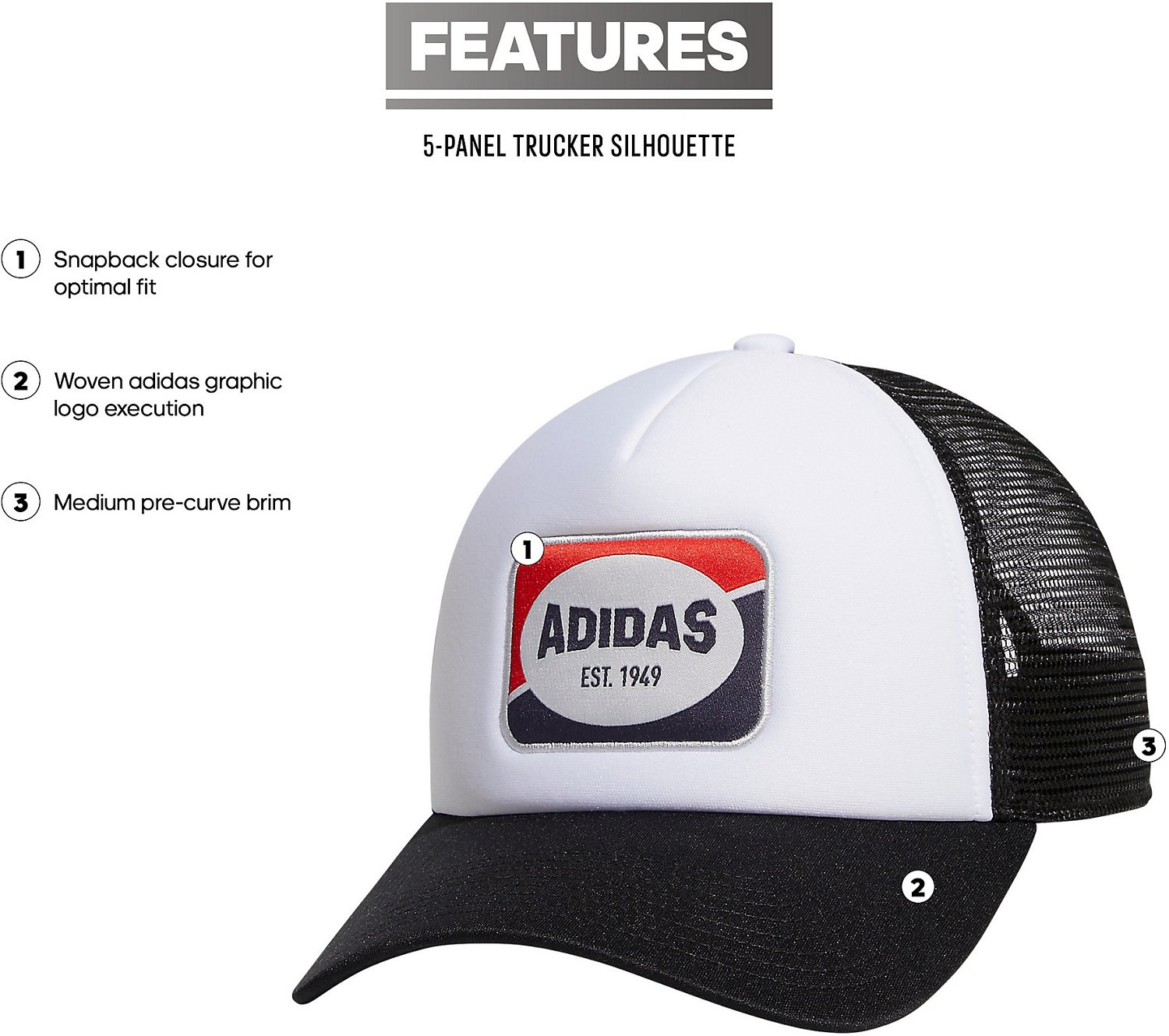 adidas Men's Foam Trucker Hat - view number 5