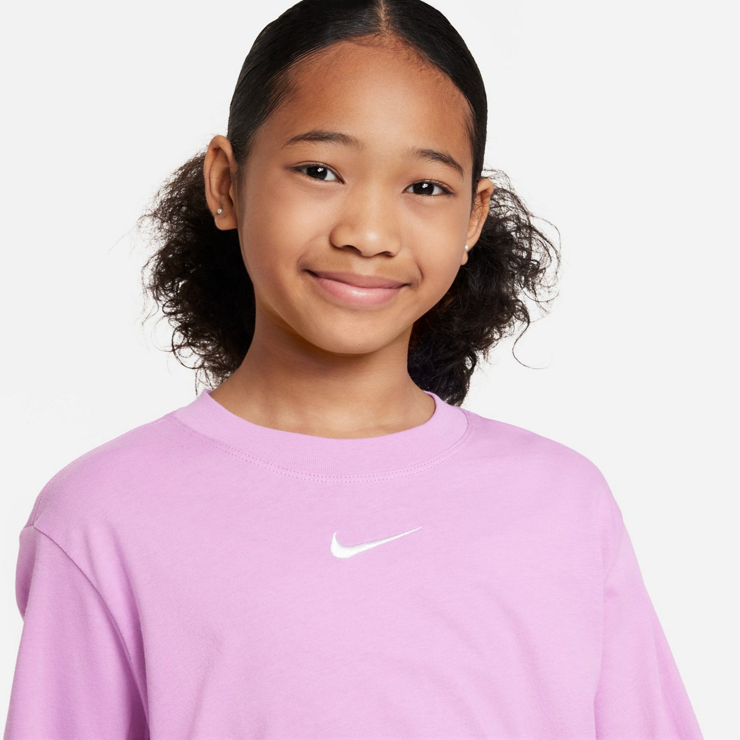 Nike Girls' Sportswear Essential Boxy Long Sleeve Graphic T-shirt - view number 3