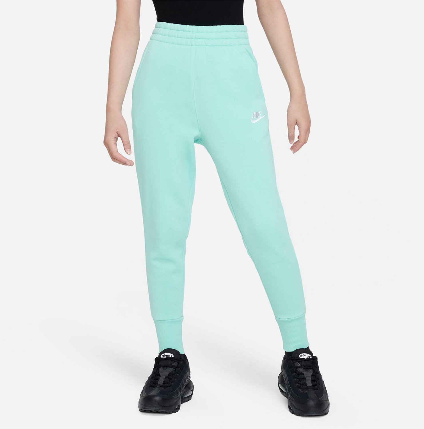 Nike Girls' Sportswear Club Fleece High-Waisted Fitted Pants