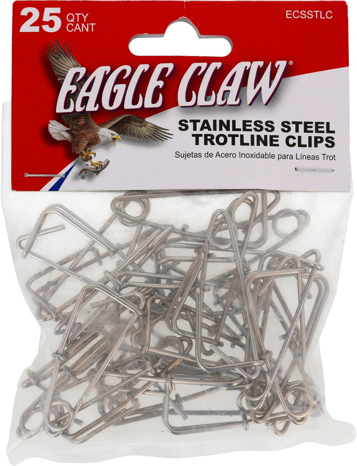 B&W Tackle Large 2-1/4 Stainless Steel Trotline Clips 25-Pack FREE  Shipping