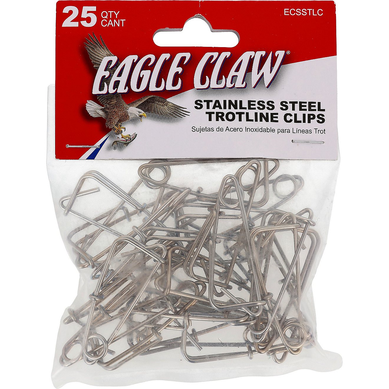 Eagle Claw Stainless Trotline Clips 25-Pack