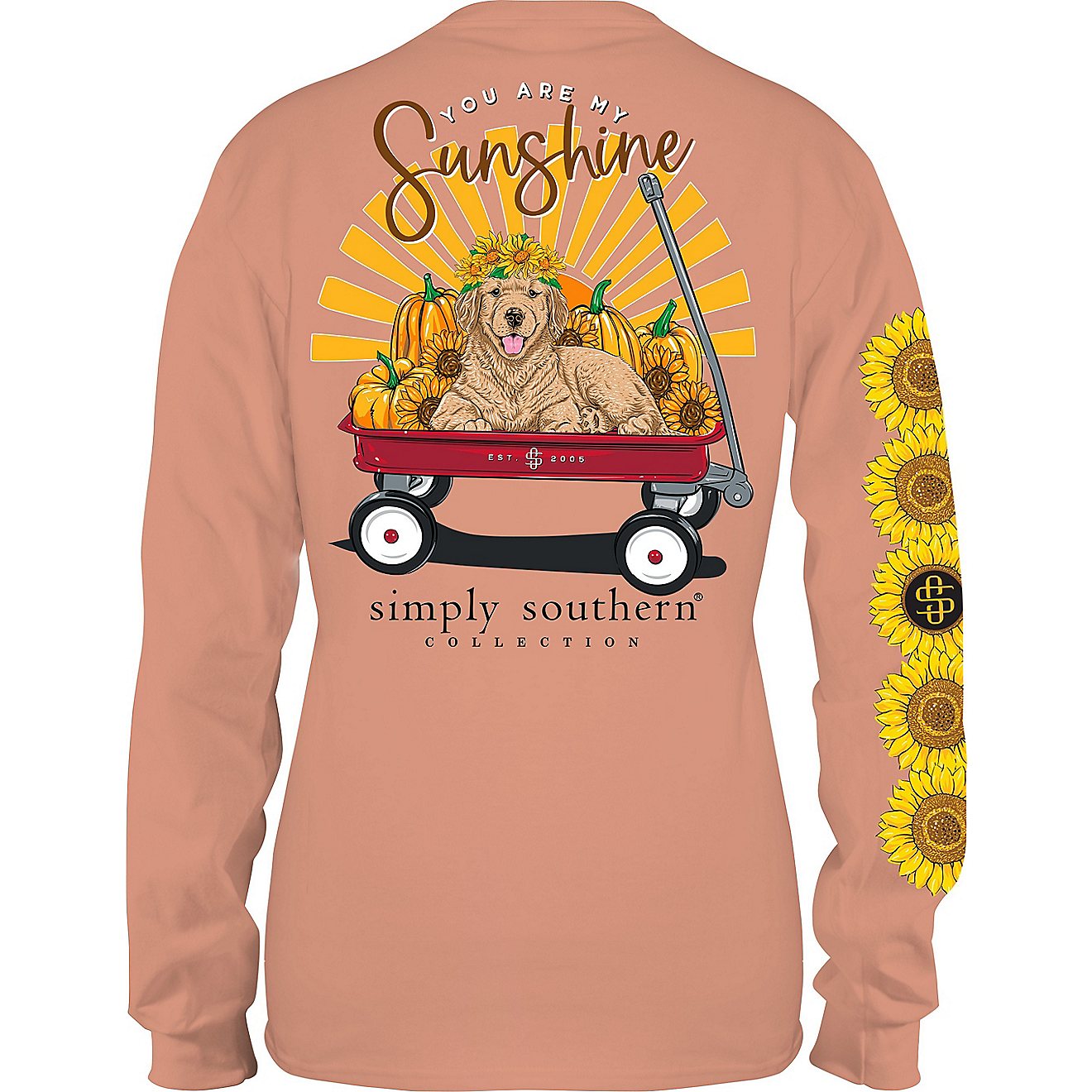 Simply Southern Women's You Are My Sunshine Pumpkin Long Sleeve T-shirt                                                          - view number 2