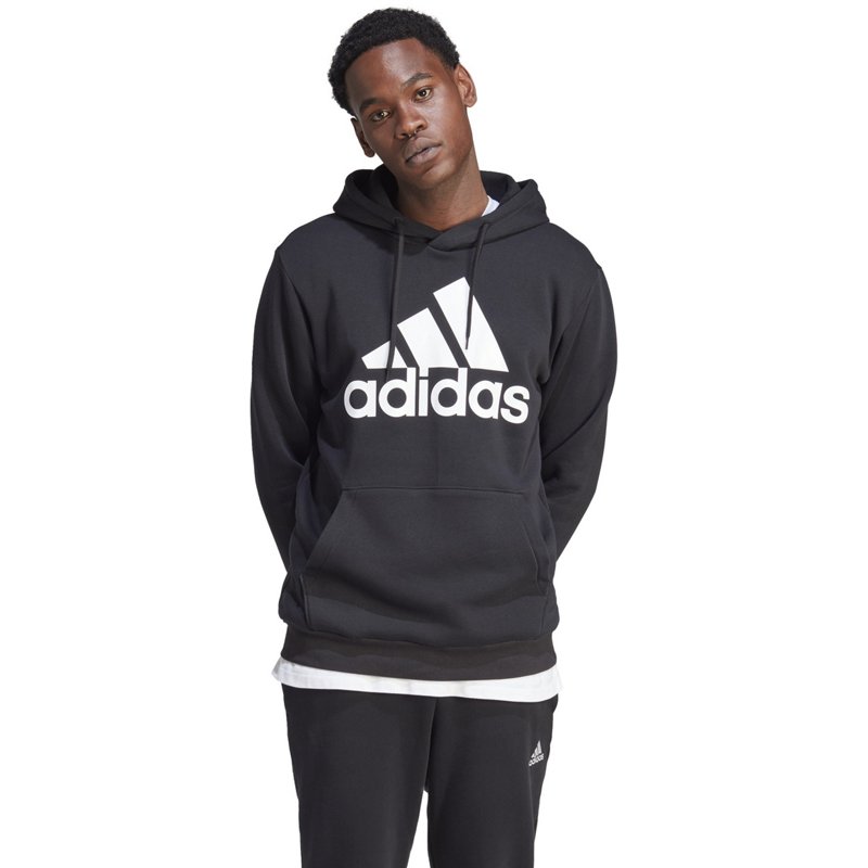 adidas Men’s Badge of Sport Logo Fleece Hoodie Black, X-Large - Men's Athletic Fleece at Academy Sports