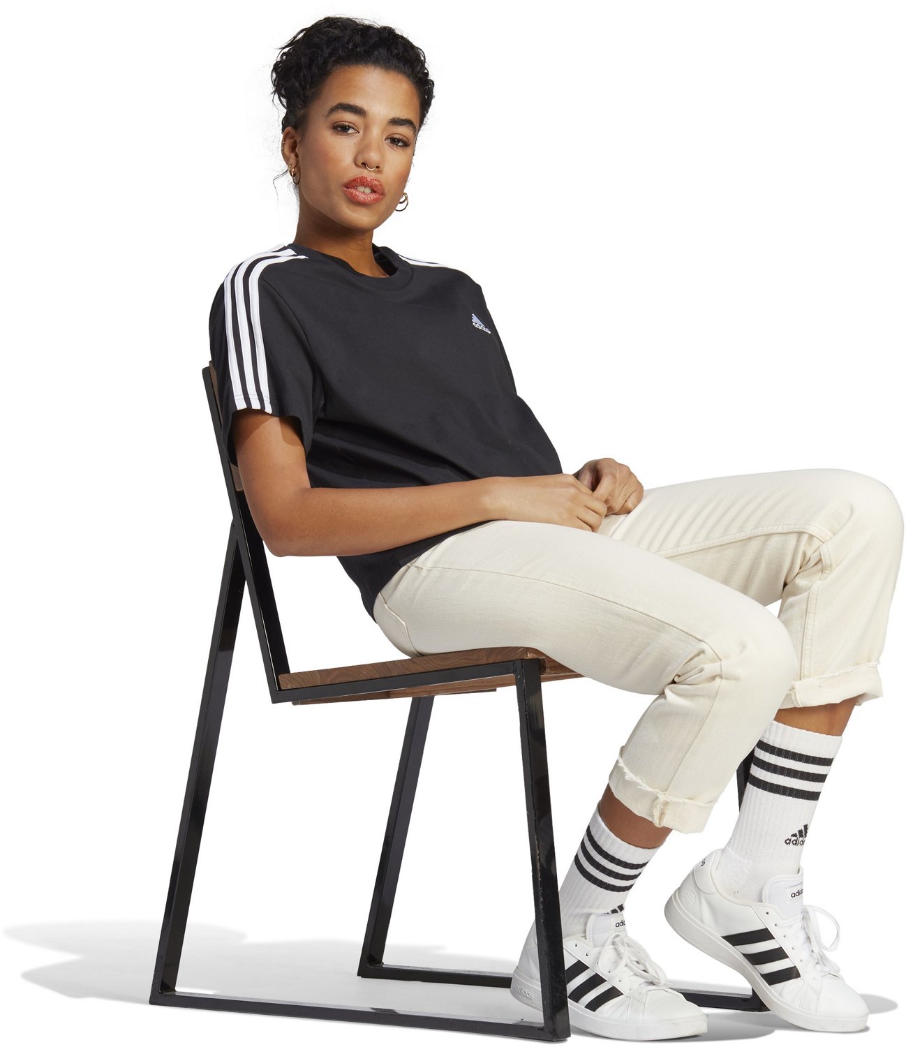 adidas Women's 3 Stripe Crop Top